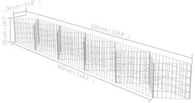 Cesto gabião aço galvanizado 300x30x50 cm