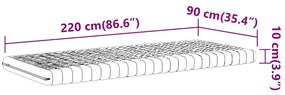 Colchão de espuma 90x220 cm 7 zonas dureza 20 ILD branco
