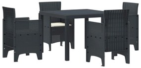 vidaXL Conjunto de Jantar para Jardim 5 pcs Antracite Rattan Polt