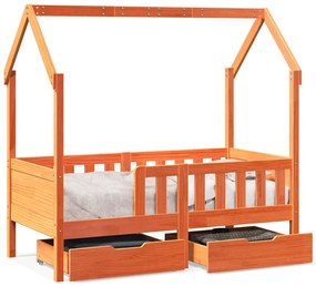 Estrutura de cama infantil c/ gavetas 80x160 cm pinho maciço