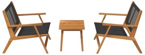 Cadeiras de Jardim com Mesa - Conjunto de 3 Peças em Madeira de Acácia