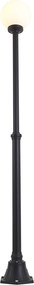 Candeeiro de pé clássico para exterior preto com vidro opalino 210cm IP44 - Champs
