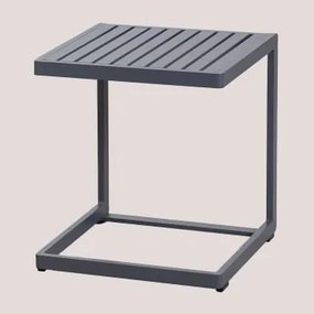 Mesa Auxiliar Para Jardim Quadrada 40x40 Cm Em Alumínio Dulem Cinza Grafito - Sklum