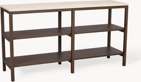 Estante em madeira de carvalho com tampo em travertino Orwel