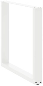 Pés de mesa de jantar em forma de U, 2 peças, branco, 80x (72-73) cm,
