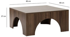 Mesa de Café Collesium - Nogueira - 80x37x80 cm