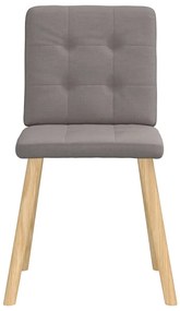 Cadeiras de jantar 4 pcs tecido cinzento-acastanhado