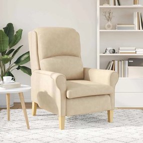 Poltrona Creme Creme Standard Tecido e Madeira