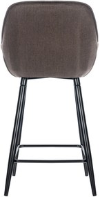 Conjunto de 2 bancos de bar Gibson em tecido e com estrutura preta 54 x 103 x 57,5 cm Castanho