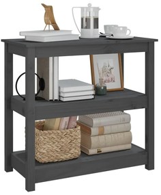 Mesa consola 80x40x74 cm madeira de pinho maciça cinzento