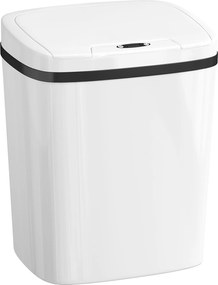 HOMCOM Balde de Lixo Automático 15L com Sensor Infravermelhos e Modo Manual Anel de Retenção Antimarcas 27,6x21,4x33,5 cm Branco | Aosom Portugal