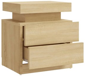 Mesa de cabeceira derivados de madeira carvalho sonoma