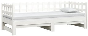 Sofá-cama de puxar 2x(80x200) cm pinho maciço branco