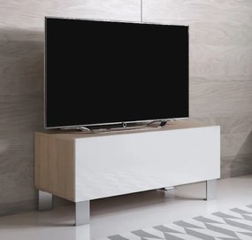 Mueble TV modelo Leiko H1 (100x42cm) color sonoma y blanco con patas d