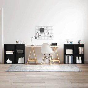 vidaXL Conjunto de móvel de TV 4 pcs Carvalho Preto 37 x 37 x 72 cm