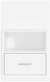 Mesas de cabeceira montagem na parede 2 pcs branco