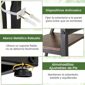 Suporte para plantas com lâmpadas de crescimento ajustáveis com 10 prateleiras e 3 ganchos Estante 127 x 30 x 160 cm Castanho e preto