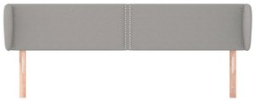 Cabeceira de cama c/ abas tecido 163x23x78/88 cm cinzento-claro