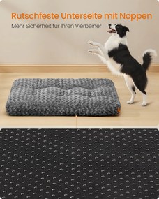 Cama para cães XL 110 x 73 cm com estofamento macio cinza ardósia