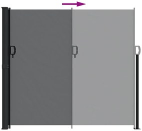 Toldo lateral retrátil 180x600 cm preto
