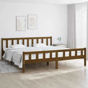 vidaXL Estrutura de cama 160x200 cm madeira maciça castanho mel