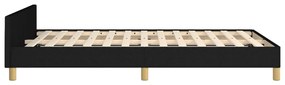 Estrutura de cama sem colchão preto 120x190 cm tecido