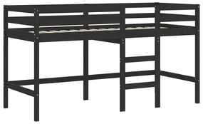 Cama alta para criança com túnel 90x200 cm pinho maciço rosa