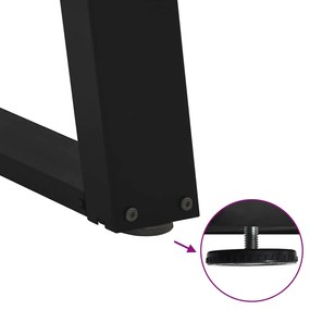 Pés de mesa de console em forma de U, 2 peças, preto, 38x(72-73) cm, a