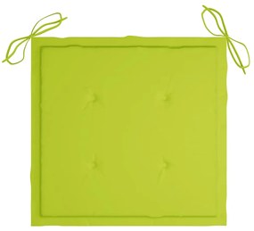 3 pcs conj. jantar dobrável exterior c/ almofadão teca maciça