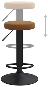 Bancos de bar 2 pcs veludo castanho