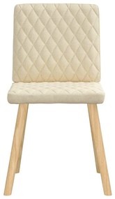 Cadeiras de jantar 6 pcs tecido cor creme