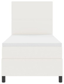 Cama Box Spring com Colchão Creme 80x200 cm Tecido de Veludo Cotelê