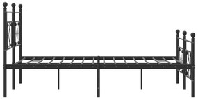 Estrutura de cama sem colchão com pés 180x200 cm preto