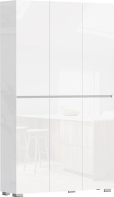 Armário Alto de Cozinha, 120 x 34 x 200 cm, 6 Portas de Fecho Suave, Branco