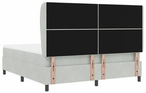 Cama Box com Colchão - Cinza Claro, 180x200 cm, Veludo