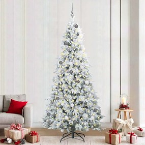 vidaXL Árvore de Natal Articulada Artificial Branco 240 cm PE e PVC