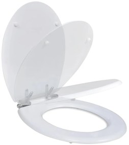 Assento de sanita com tampa de fecho suave MDF branco