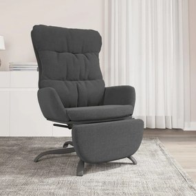 Cadeira de descanso c/ apoio de pés tecido cinzento-escuro