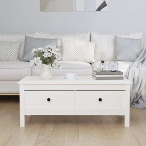 Mesa de centro 100x50x40 cm madeira de pinho maciça branco