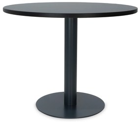 Mesa de Reunião Redonda 1000x750 mm – Tampo Preto em Melamina, Estrutura Preta
