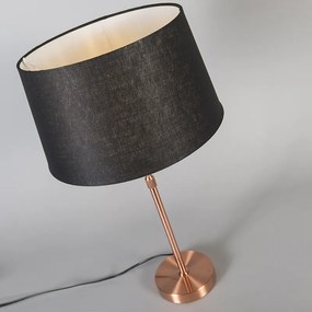 Abajur de cobre com abajur preta 35 cm ajustável - Parte Moderno