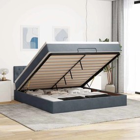 Estrutura de cama otomana com colchão 180x200cm cinzento escuro