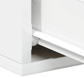 Mesa de cabeceira suspensa derivados madeira branco brilhante
