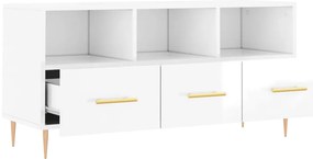 Móvel para TV 102x36x50 cm derivados madeira branco brilhante