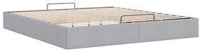 Estrutura de cama otomana sem colchão 160x200 cm cinzento-claro