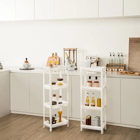 Conjunto de 2 estantes de casa de banho ou cozinha de 3 camadas 36 x 23 x 99,5 cm branco