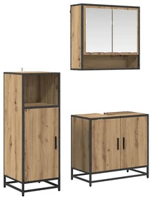 vidaXL Conjunto de Móveis para Banheiro 3 pcs Carvalho Artesanal