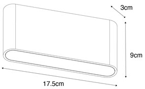 Candeeiro de parede moderno para exterior castanho ferrugem 17,5 cm incluindo LED IP65 - Batt Moderno