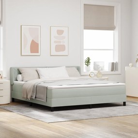 Cama Box com Colchão vidaXL Cinza Claro 180x200 cm Veludo