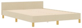Cama vidaXL Creme 160x200 cm Tecido